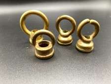 4 Vintage Cast brass threaded loop with wire way lamp part female hanging loop  picture