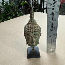 Vintage Thai Sukhothai Bronze Buddha Head Statue picture