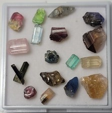 Emerald,Aquamarine,Tourmaline,Tanzanite Terminated Gemmy 17 Mix Crystals LOT picture
