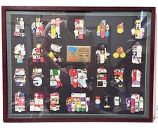 Rare Coca-Cola 1996 Olympic Centennial 100 Pin 24 Puzzle Framed Set LE 203/500 picture