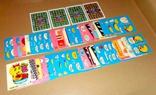 Fleer 1981 Ms Pac-Man sticker cards - 51 total (of 54) plus all 4 scratch-offs picture