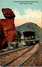 Postcard Overland Limited Passing Pulpit Rock in Echo Canyon, Utah picture