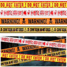 Halloween Caution Tape Decorations, 100Ftx3In 4 Kinds WARNING Caution Tapes picture