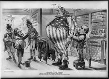 Photo:Puck 1900 Declined with Thanks Anti Imperialism Cartoon picture