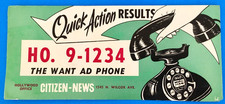 Vintage Blotter Advertising Hollywood Citizen-News' Want Ad Phone picture