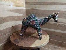 Handcrafted Vintage Rajasthani Fabric Camel Figurine 9x14 Colorful... picture