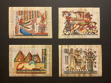 Set of (4) *Rare* Egyptian souvenirs genuine Egyptian Papyrus Handmade 6x8” picture