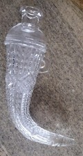 Antique Glass Wiskey Flask Horn Of Plenty Foust Distillery Glen Rock PA picture