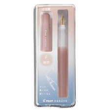 Kakuno Madoromi Pink Fountain Pen with Gold Nib Ergonomic Grip Fine Ink picture