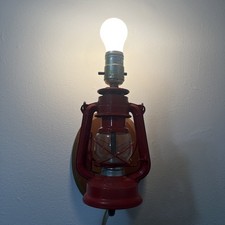 Vtg 1960s Japan #350 Red Wing Wheel Original Lantern lamp Sconce - Tested picture