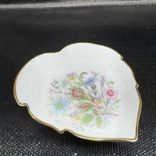 AYNSLEY Wild Tudor Heart Plate Dish Made in England Bone China Flower Pattern picture