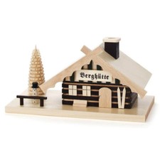 Mini Mountain Snowman Cabin - German Smoker - Incense Smoker - Made in Germany picture