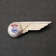 United Airlines Wing Pin Vintage Stewardess Robbins Sterling picture