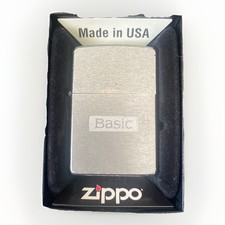 Vintage Zippo Lighter With Box. Stainless BASIC picture