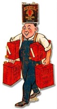 SHELL MOTOR SPIRIT MAN HOLDING CANS 23