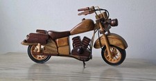 Handcrafted Mahogany Decorative Wooden Harley Motorcycle Bike 12”Long Detailed picture