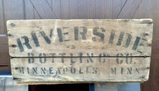Rare Riverside bottling crate minneapolis mn wood Antique Brewing Beer Soda Box picture
