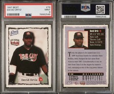 1997 Best David Ortiz #74 PSA 9 Mint Baseball Card, PSA Auth Non-Sport picture