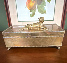 Vintage brass cedar lined box Andrea Sadek cigar box Ralph Lauren Nancy Myers  picture