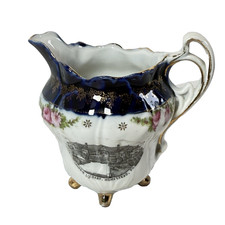 Antique CARNEGIE LIBRARY , HOMESTEAD PA 1900s  Souvenir Germany China Creamer picture