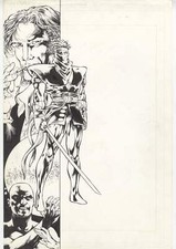 Ninjak Yearbook Frontspiece Art Valiant Comics by Bryan Hitch picture