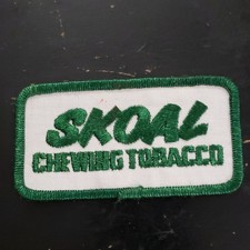 Skoal Chewing Tobacco Embroidered Patch Green White Collectible Handmade picture