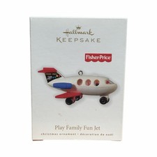 2010 Hallmark Fisher-Price Play Family Fun Jet Ornament - Vintage Toys picture