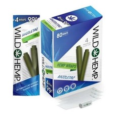 Wild H. Natural Wraps Rolling Papers 80 Total Wraps 20 Pouches (Razzletaz) picture