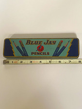Vintage Blue Jay Pencils Litho Tin Box Blackwell Wielandy St. Louis picture