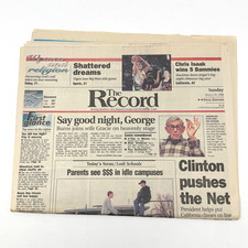 George Burns Death Newspaper 1996 The Record Stockton CA March 10 Final Edition picture