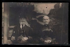 RPPC Great Grandma Reese & Great Uncle Bill Portrait Postcard c.1910 picture