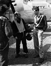 WW2 WWII Photo Jimmy Stewart with B-24 Bomber Crew England  World War Two 1866 picture