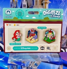 Disney Pin Set Disneyland Resort Digitize Ariel Undersea Adventure Goofy's Sky picture