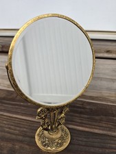 Vintage 1950s Matson Gold Ormulu Filigree Vanity Double Sided Mirror 10” picture