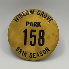 Vintage 1954 Willow Grove Park 58th Season 2” Pinback Button Pennsylvania #158 picture
