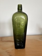 Vintage collectible J. Van Der Valk & Co Schiedam Green Glass Liquor Bottle picture
