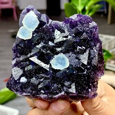 310G Rare Purple Green blue cubic fluorite mineral crystal sample/Zhejiang picture