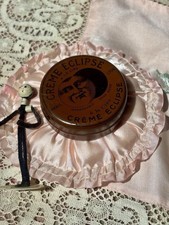 Rare 1900s French Crème Éclipse Wax Tin No. 3, Moon Face Lithograph Vanity Tin picture