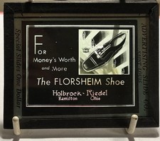 Vintage Florshein Shoe Glass Latern Slide Advertising Holbrock Riedel St. Louis picture