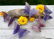 Wholesale 5 PCs Natural Purple Fluorite Butterfly 🦋 Crystals Energy Healing picture