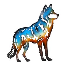 Stunning Metal Wolf Wall Art – Gradient Cutout for Home or Cabin Décor picture