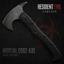 MORTAL EDGE AXE HUNK HATCHET REPLICA RESIDENT EVIL REQUIEM BLACK MICARTA HANDLE picture