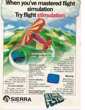 1985 Sierra Stunt Flyer Flight Simulator Computer Video Game Vintage Ad  picture