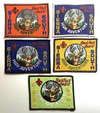 5 different Sierra South Trail hike award patches; High Adventure; 1960's-70's picture