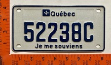 undated (circa 1993) Quebec Motorcycle License plate picture
