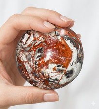 A+ 50mm Money Agate Crystal Sphere 160g Rare Orbicular Wealth Healing Stone Ball picture