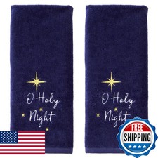 SKL Home O Holy Night Hand Towel 2pc Set Navy picture