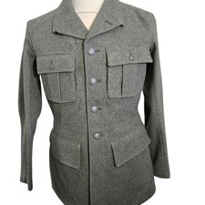 WW2 Era Swedish Army Flannel Jacket Unifrom Size 100 Crown Army Coat 1940s picture