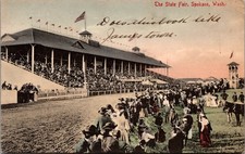 Vintage Postcard Grandstand Horse Track Interstate State Fair Spokane WA 1907 E1 picture