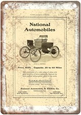 1901 National Vintage Automobile Ad Retro Look Metal Sign AM8445 picture